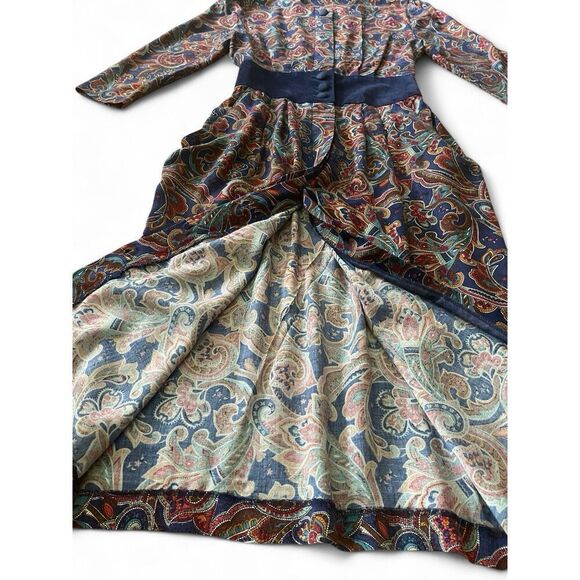 Vintage Handmade Button Up 3/4 Sleeves Stretch West With Pockets Dress M-S - Picture 4 of 12